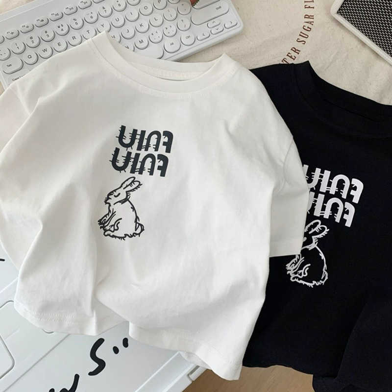 Tshirts Cotton childrens cartoon short sleeved printed Tshirt for summer boys top for summer baby half sleeved medium and small childrens clothing for