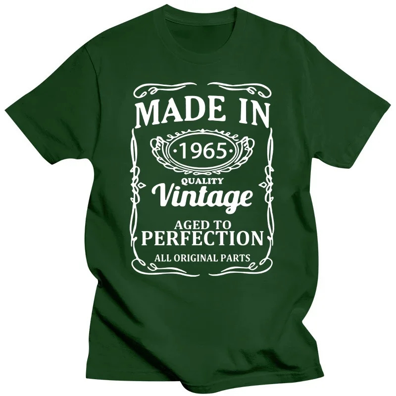 Vintage 1965 58 Years Old T Shirt Men Cotton Short Sleeve Streetwear Tshirt Camiseta Clothing Funny 58th Birthday 250226