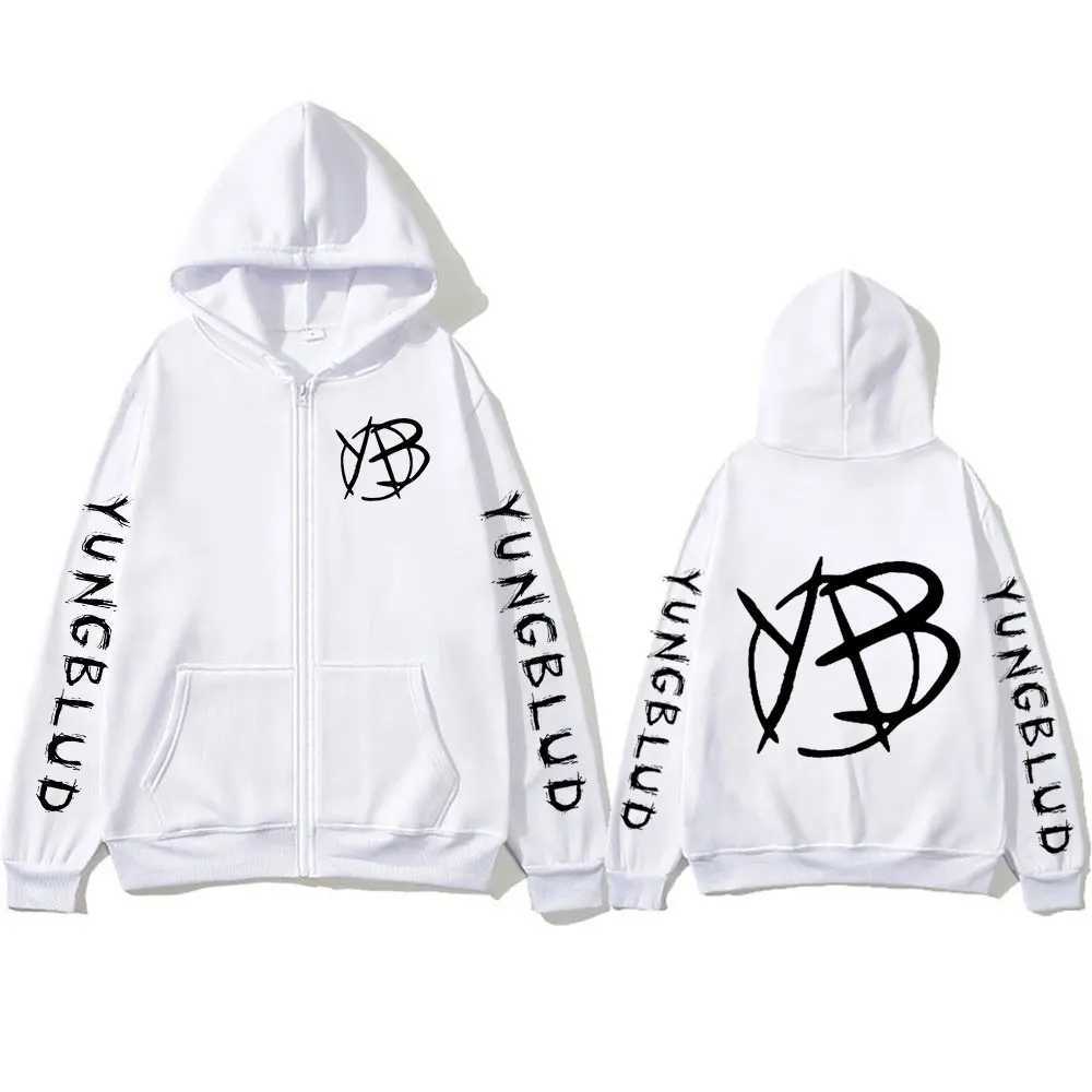 Rock Singer Yungblud Print Zipper Hoodies Men Women Clothing Vintage Oversized Zip Up Sweatshirt Jackets Coats Strtwear X250227