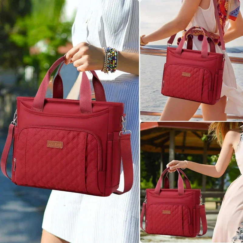 Ship from US Insulated lunch bag for women box type handbag work large leak proof cooler with detachable strap reusable adults 250227FBB