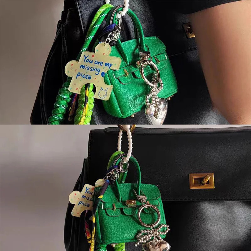 Complicated Delicate Bag Charm Keychain Decoration Pendant With Hanging Rope Handbag Key Ring Ornament Travel Accessories 250227