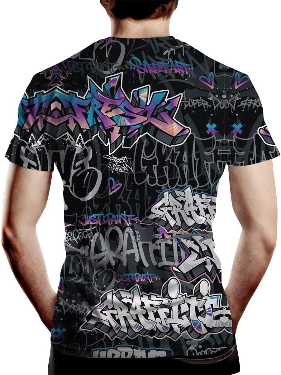 Mens T shirt Men's 3D Print Hip Hop Graffiti Graphic T-Shirt Cool Shirt Novelty Tee Top tee Casual tops summer clothes cool