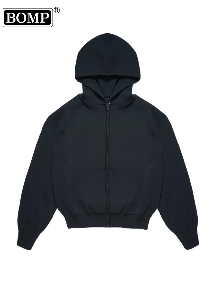 BOMP Autumn Men Lightweight And Friendly Technology Material Hooded Cardigan Sweatshirt Mens Trendy Fashion 250226