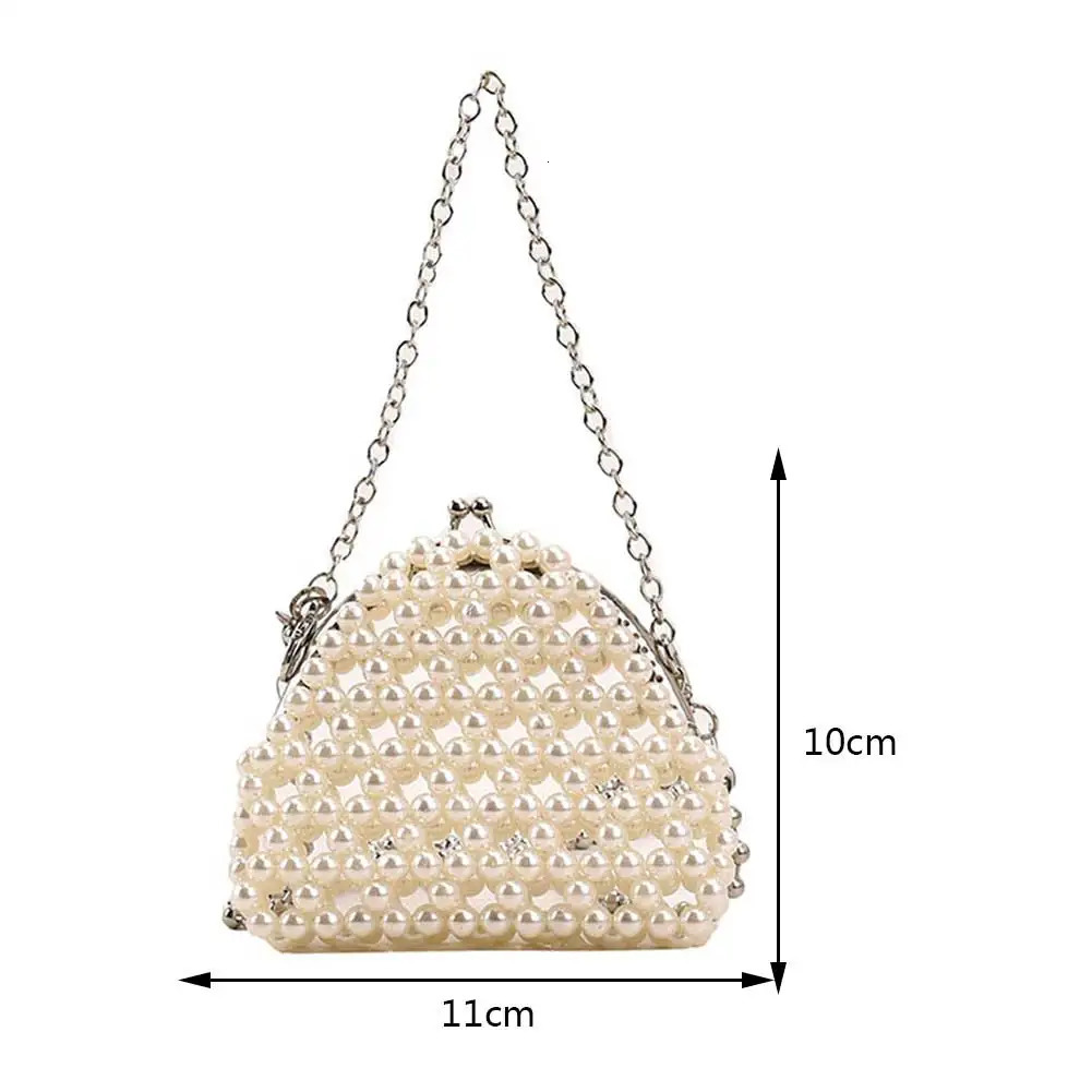 Ship from US Pearl Crossbody Bag Fashion Mini Evening Dinner Bags Casual Hand Beading Elegant Party Purse Holiday Gift Shopping Travel 250227FBB