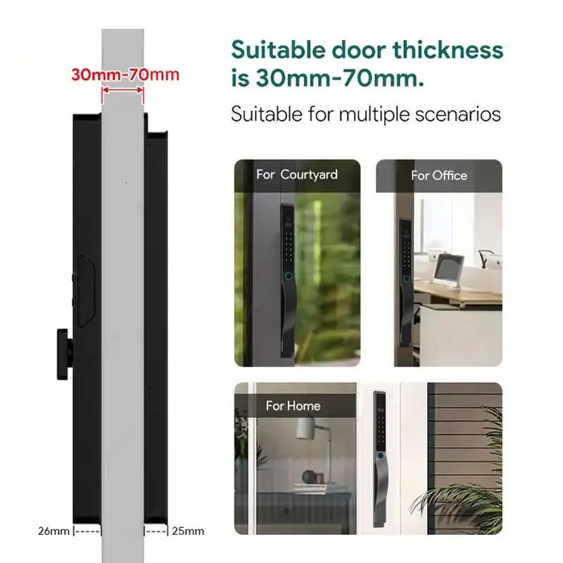 3D Face Recognition Lock Tuya Wifi Digital Electronic Lock Security Camera Intelligent Fingerprint Password Card Key Unlock