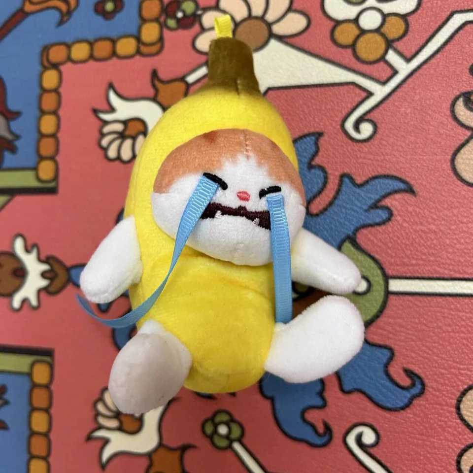 Fashionable voice keychain bag pendant cat doll interesting three key chain plush toy gift with crying creativity Free shipping