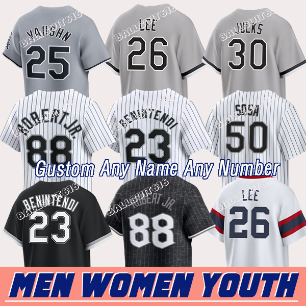 #88 Luis Robert Jr. jersey Tim Anderson Yoan Moncada White Sox Jerseys Andrew Benintendi Michael A. Taylor Lenyn Sosa Corey Julks Mike Tauchman Custom Baseball Jerseys