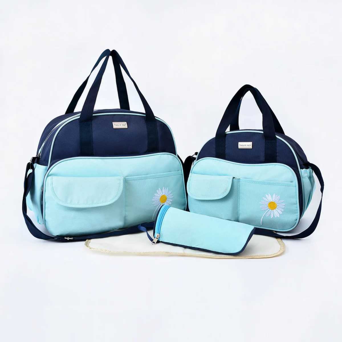Diaper Bags New Fashion Embroidered Daisy Mommy Bag Four Piece Set Multi functional Large Capacity One Shoulder Diagonal Cross Diaper Bag Y250227B21Q