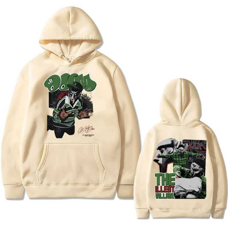 Rapper Mfdoom Madvillainy The Illest Villains Double Sided Print Hoodie Men Loose Hip Hop Sweatshirts Men Flce Cotton Hoodies X250227