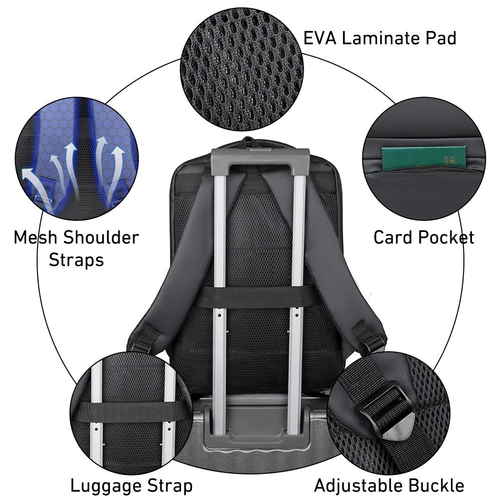 Ship from US Backpack for Men Women Business Slim with USB Charger Computer Lightweight Antitheft Travel Backpacks 250227FBB