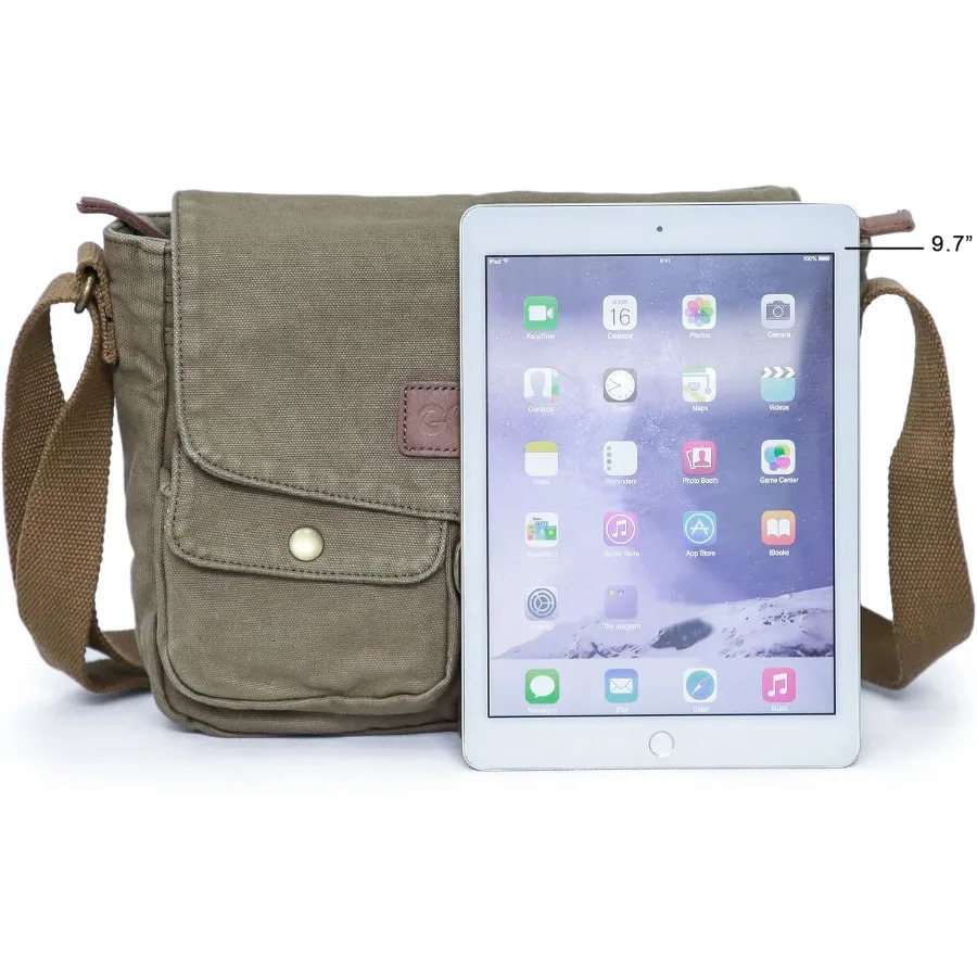 Ship from US Canvas Messenger Bag Vintage Crossbody Shoulder Military Satchel 250227FBB