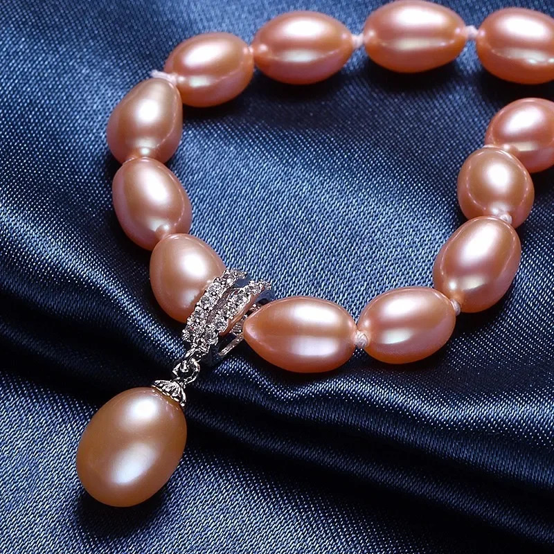 Dainashi 925 Sterling Silver Pearl NecklaceWhite/Pink/Purple Natural Freshwater Pearl6-7/8-9 mm45cm5cm LengthFine Jewelry 250222