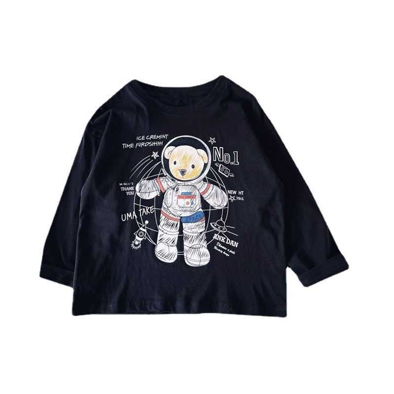 Tshirts Pure cotton childrens clothing 2025 spring collection new mens and womens cartoon Tshirt childrens long sleeved base shirt spring and autumn t