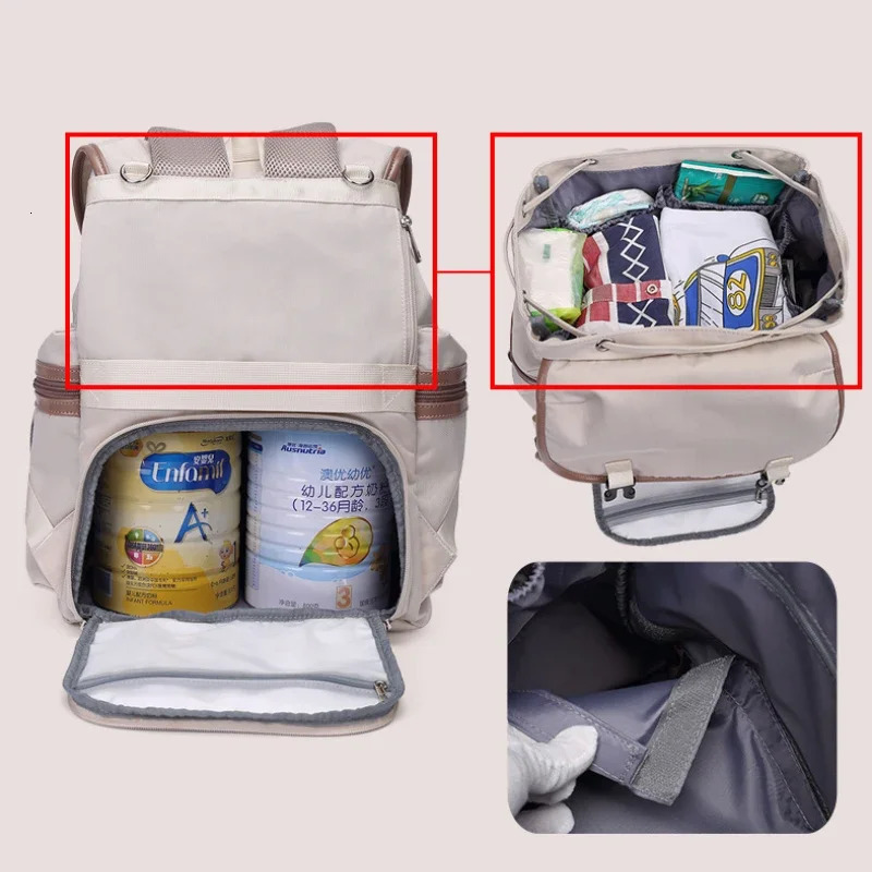 Diaper Bag Backpack Fashion Double Color Matching Large Capacity Baby Travel Bag Pack born Mommy Bag Storage Accessories 250227