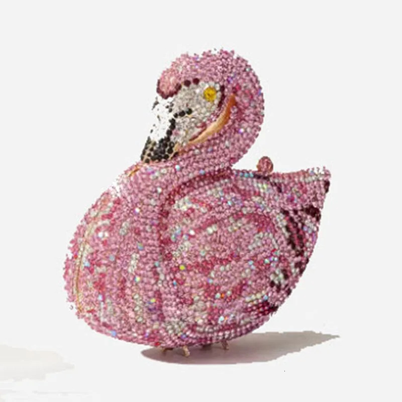 XIYUAN Arrivals Women Diamond Evening Bag Swan Shape Sparkling Rhinestone Bridal Clutch Purse Wedding Party Dinner Handbags 250226
