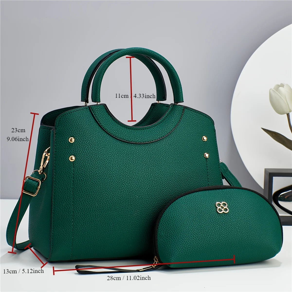 Ship from US Elegant Shoulder Bag Stylish Clutch Zipper Closure Timeless Solid Color n Perfect for the Modern Woman 250227FBB