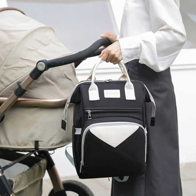Diaper Bags Mommy Diaper Bags Baby Stroller Hanging Bag Mother Large Capacity Nappy Backpacks with Changing Mat Convenient Baby Nursing Bags Y25022771