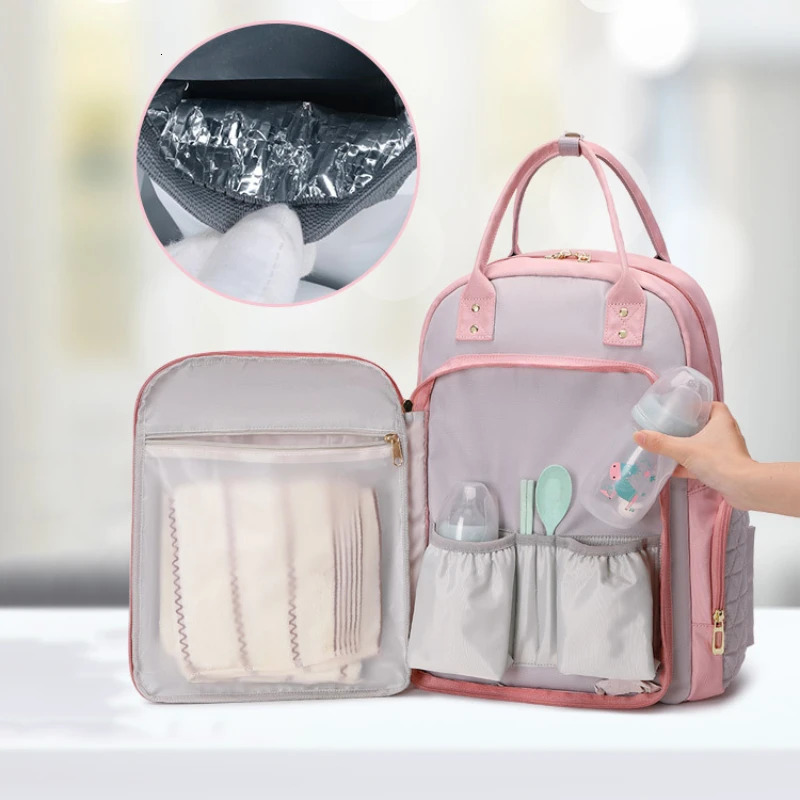 Fashion Mommy Diaper Bags Mother Large Capacity Travel Nappy Backpacks multi-functional Convenient Baby Nursing Bags 250227