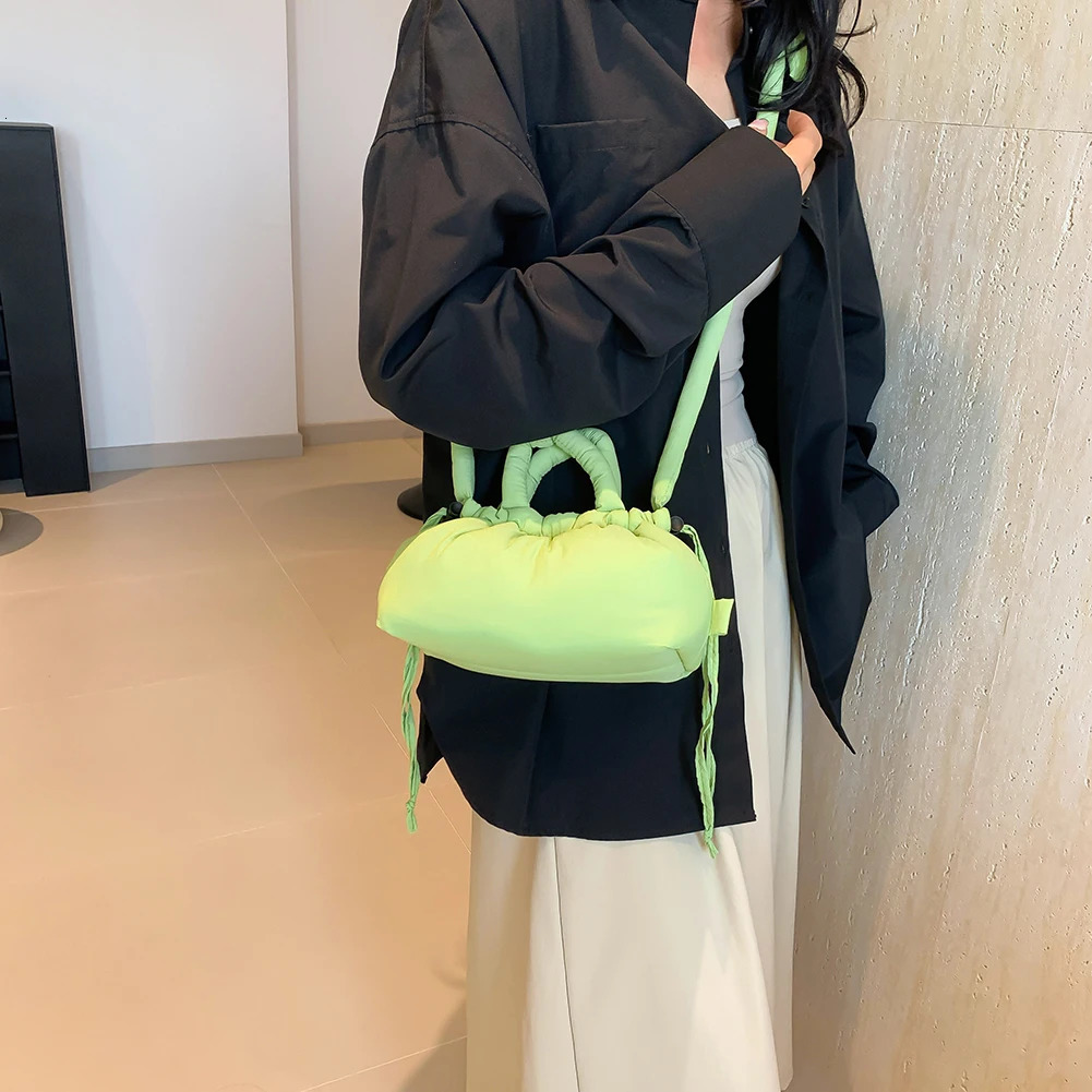 Ship from US Candy Color Fashion Handbag Soft Puffer Crossbody Bag with Adjustable Strap Top Handle for Women Work Shopping Travel 250227FBB