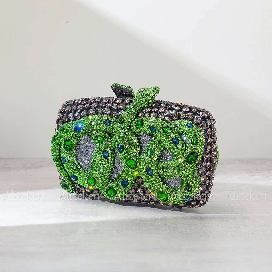 Alizekerr Snake Shaped Rhie Evening Bags Boutique Gorgeous Crystal Metal Clutch Purses And Handbags Wedding Party