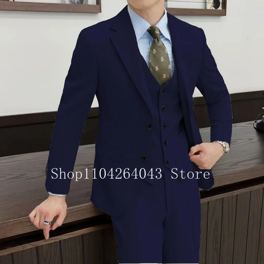 Mens tailcoat 3-piece jacket jacket and pants set notch lapel elegant wedding dress business evening gown party set 250224
