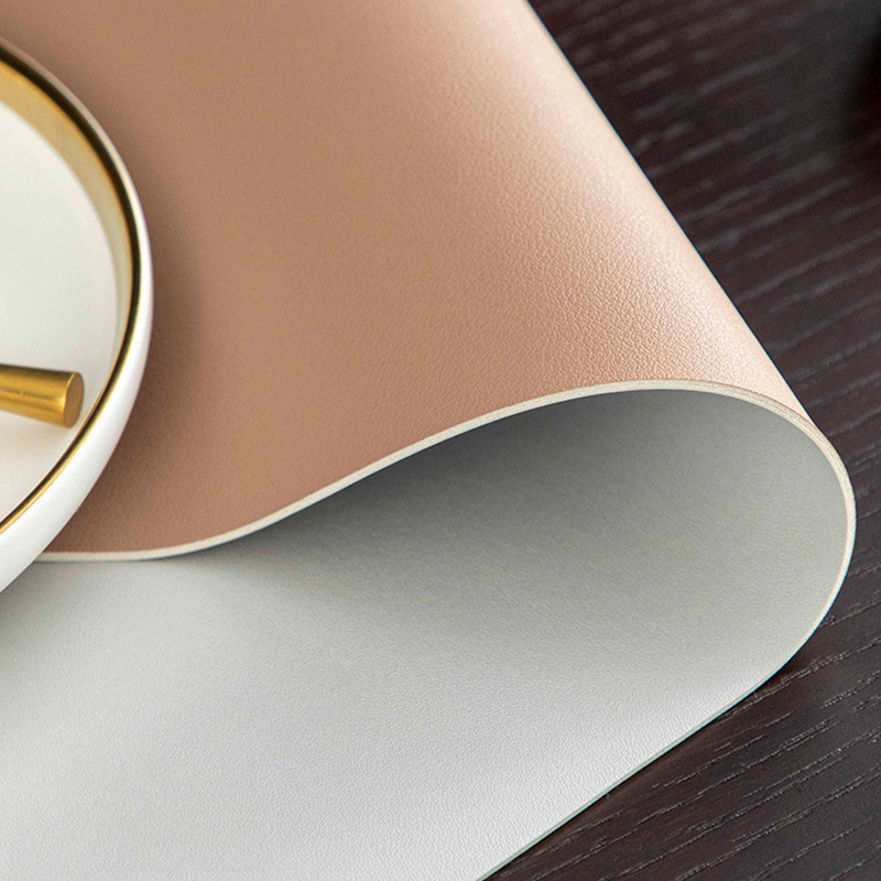 Leather Waterproof and Oil-proof Leave-in Rectangular Dining Table Anti-scalding Coffee Table Mat