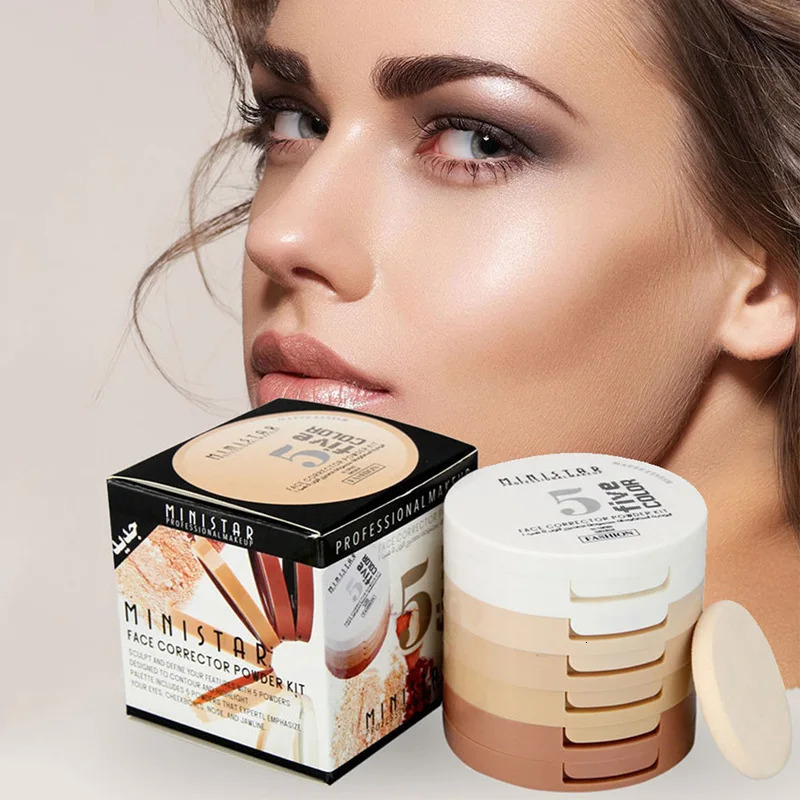Concealer Contouring Powder 5 Color 5 Decked Powder Tower Skin ToneOil Control Makeup Loose Powder Setting Powder 250222