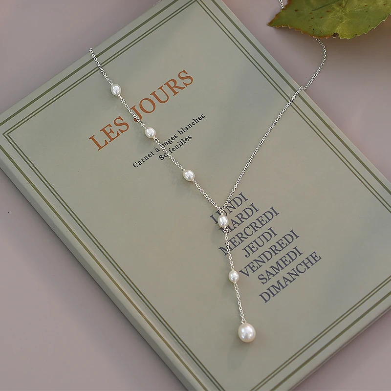 ASHIQI 925 Sterling Silver Natural Freshwater Pearl Pendant Necklace Fashion Jewelry for Girls 250222