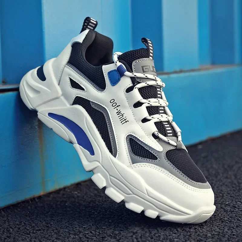 Mens Shoes Sneakers Lace Up 2025 New Autumn Breathable Mesh Shoes Leisure Thick Soled Comfort Non Slip Outdoor Running Shoes Z250227
