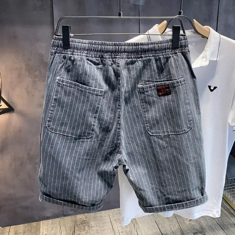Loose Baggy Mens Short Jeans Pants Male Denim Shorts Long Wide Bermuda Half Thin Distressed Summer Xl in Retro Cut ner 250226