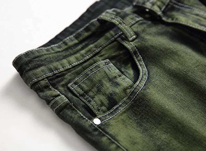Jeans Denim Men New Green Stretch Plus Size Casual Straight Fashion Brand Classic High Quality Pants X250227