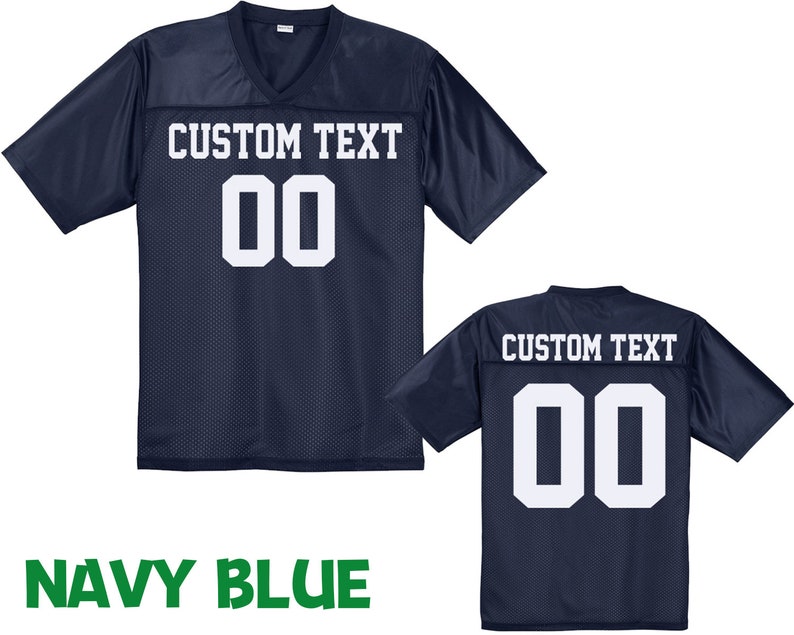 Personalized Football Jersey, Man Short Sleeves V-Neck Shirt, Custom Front Back Football Soccer Jersey For Men Polyester