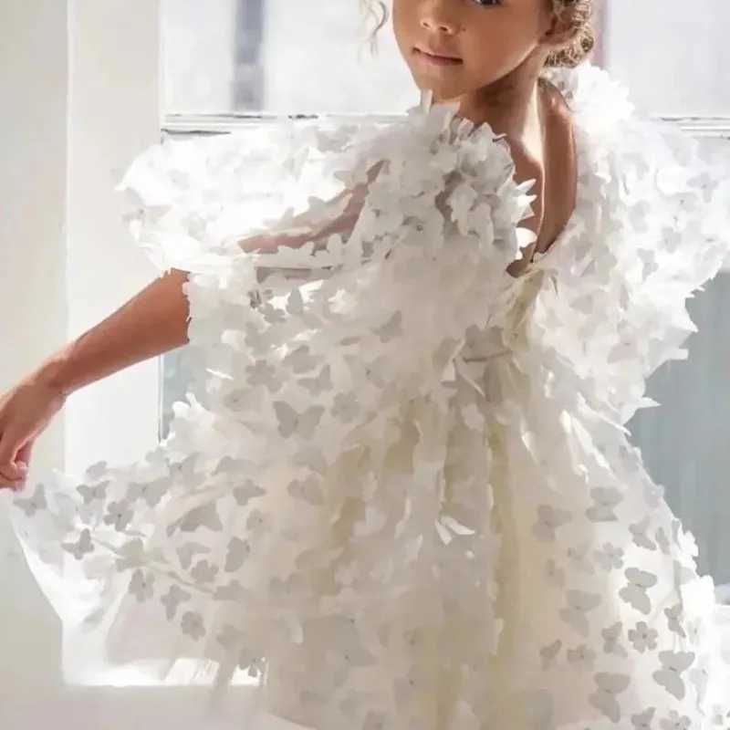 Girl's Dresses Fashion Baby Girl Dress Butterfly Puff Sleeve Childrens Chiffon Princess Dress Vestido Pageant Birthday Party A3743 Y250227AJG4