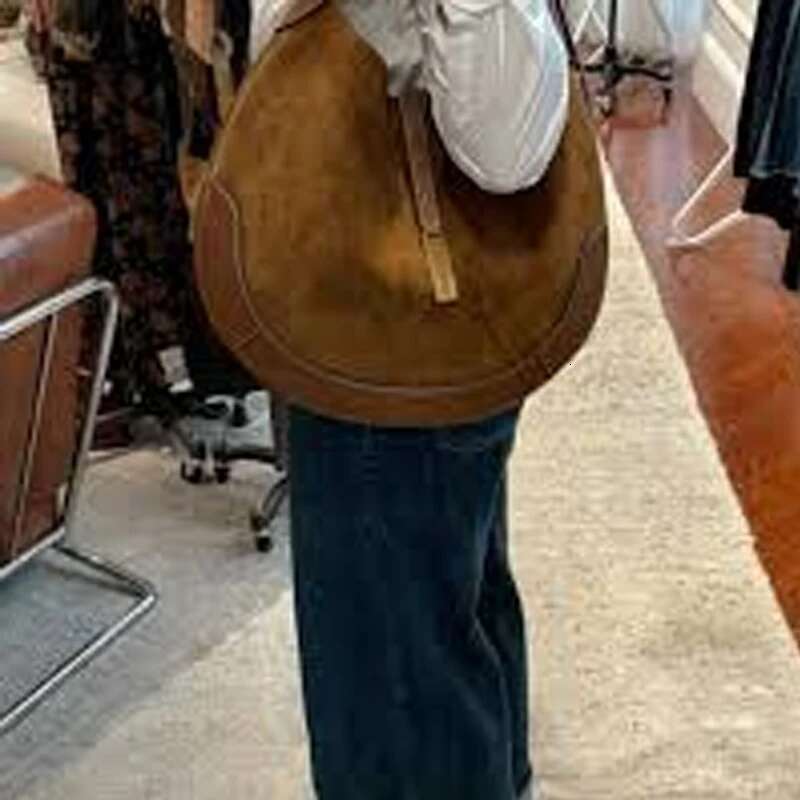 Faux Suede Splicing Large Capacity Shoulder Bags For Women Designer Handbag Purses 2024 New In Vintage Saddle Crossbody