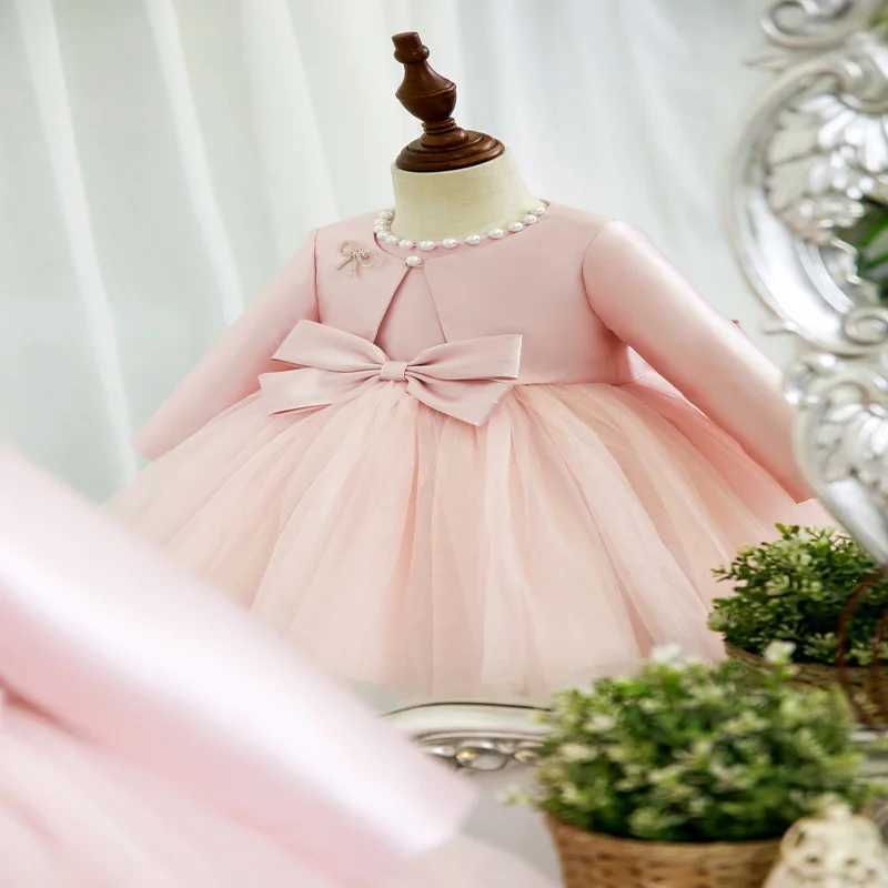 Girl's Dresses Spring Autumn Baby Girl Dress Round Collar Pink Sleeveless Princess Dresses+Long Sleeves Coat Party Wedding Formal Clothes E6000 Y