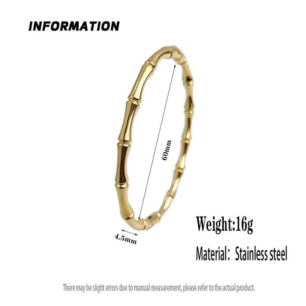 Classic bamboo O-shed buckle stainl steel gold-plated bracelet high-end silver waterproof bracelet for womens jewelry W250227