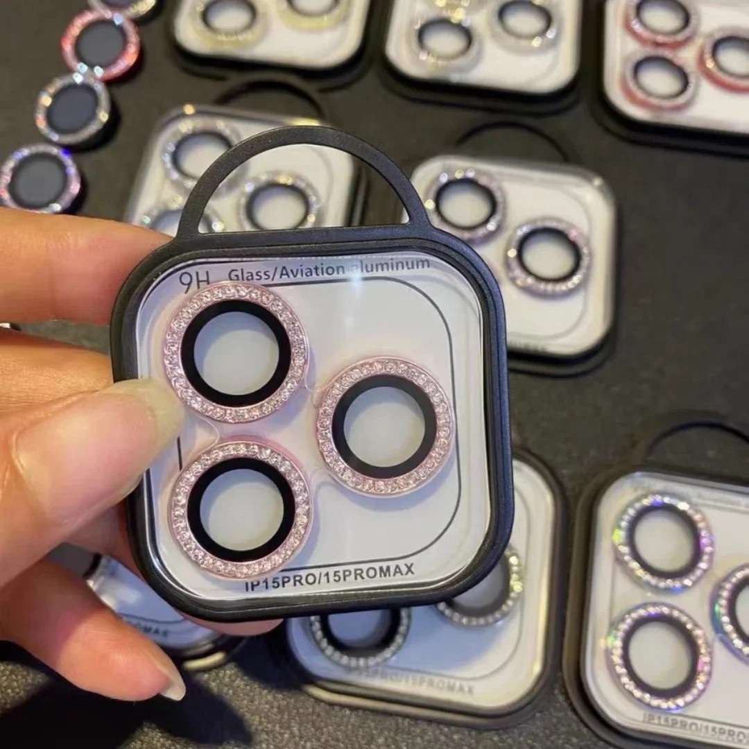 Luxury Rhinestone Bling Glitter Ring Diamond Eagle Eye Hawkeye Camera Lens Glass Protector For iPhone 16 15 14 13 12 11 Pro Max Mini With Small Retail