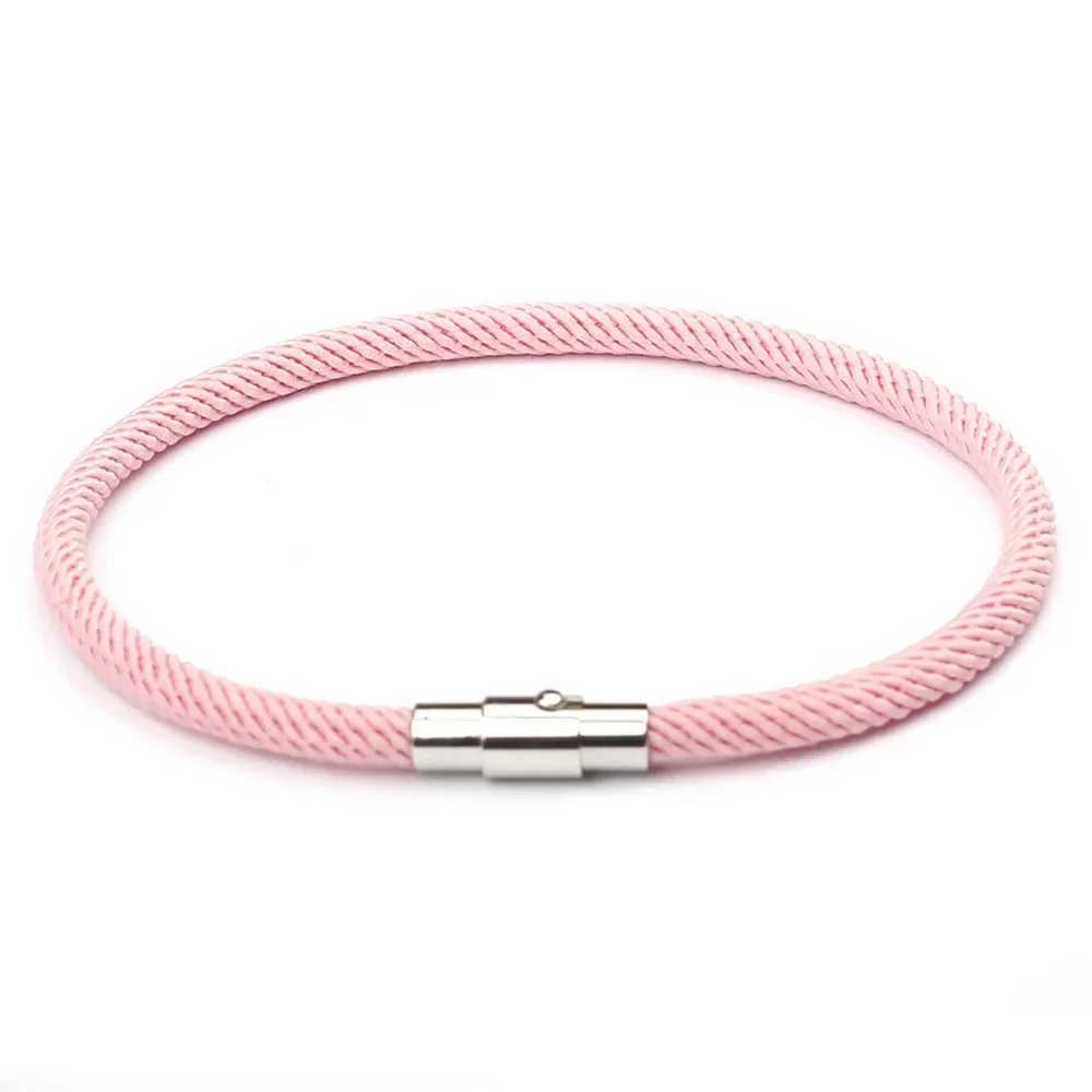Summer Style Macaron Color Rope Leather Bracelet Men Women Magnetic Clasp for r Bracelets Bangles Pulseiras SL006 W250227