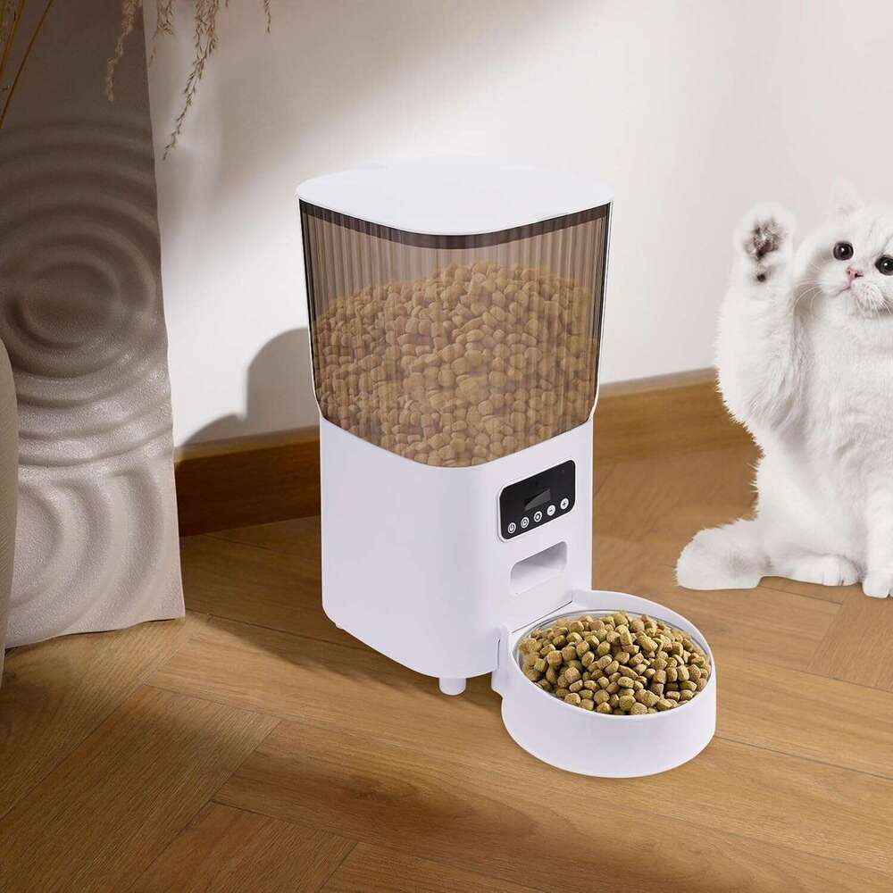 free shipping DHpet 5L Smart Automatic Cat Feeder - with Fully Enclosed Freshness Chamber & LCD Display for Intelligent Feeding