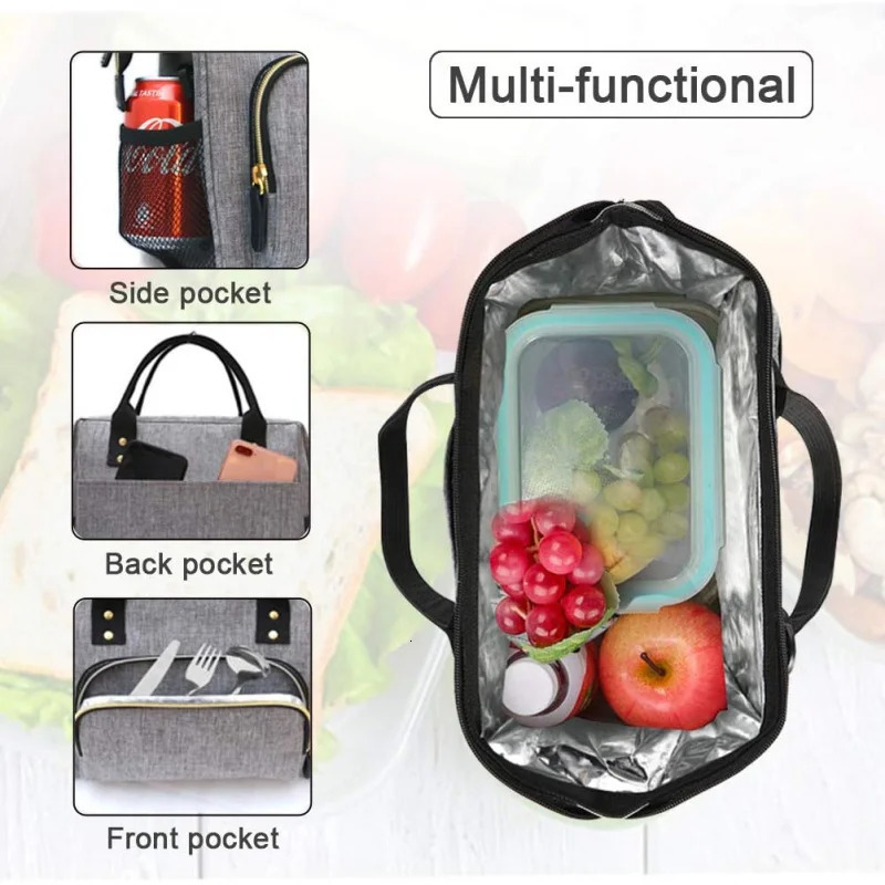 Ship from US Lunch Bags Women Insulated Cooler Work Leak Proof Large Tote with Adjustable Shoulder S 250227FBB