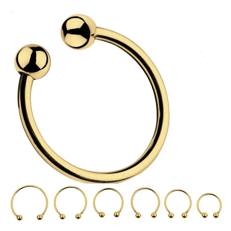 Dual Ball Gold Color Stainless Steel Cock Head Glans Penis Ring Sex Increase Orgasm Sex Toy Products Delay Ejaculation Lock Ring 250227