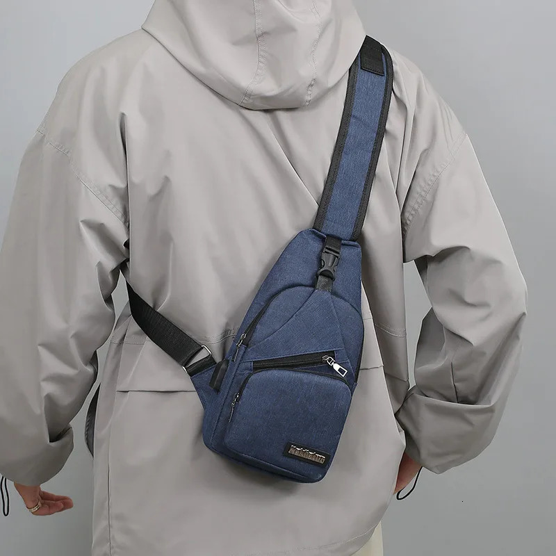 Ship from US Casual Mens Chest Bag Portable Trend Shoulder Fashion Simple Lightweight Multifunctional Crossbody 250227FBB