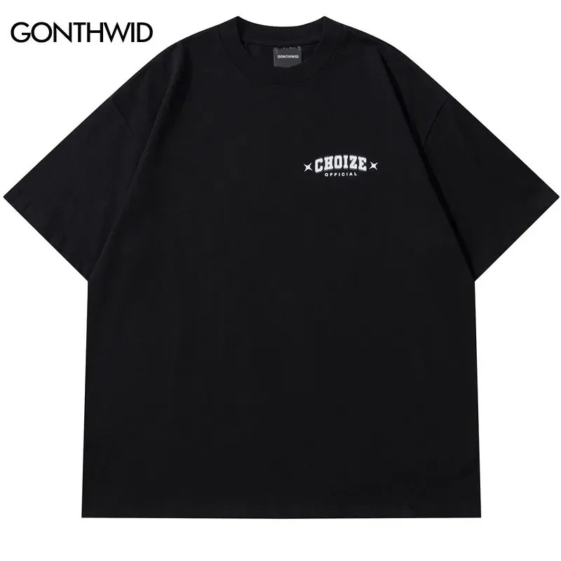 Mens street clothing Tshirt celebrity aesthetic graphic oversized black casual Harajuku hiphop top cotton 250226