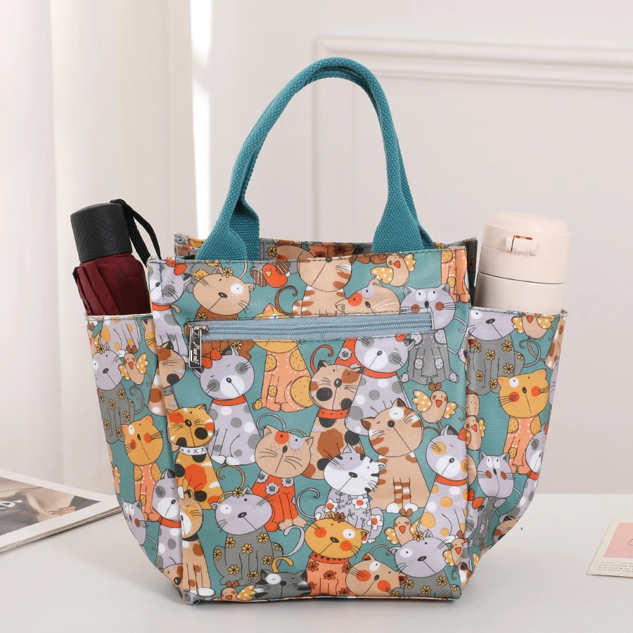Ship from US Large capacity thermal insulation lunch bag Oxford cloth food storage picnic handbag portable cooler box 250227FBB