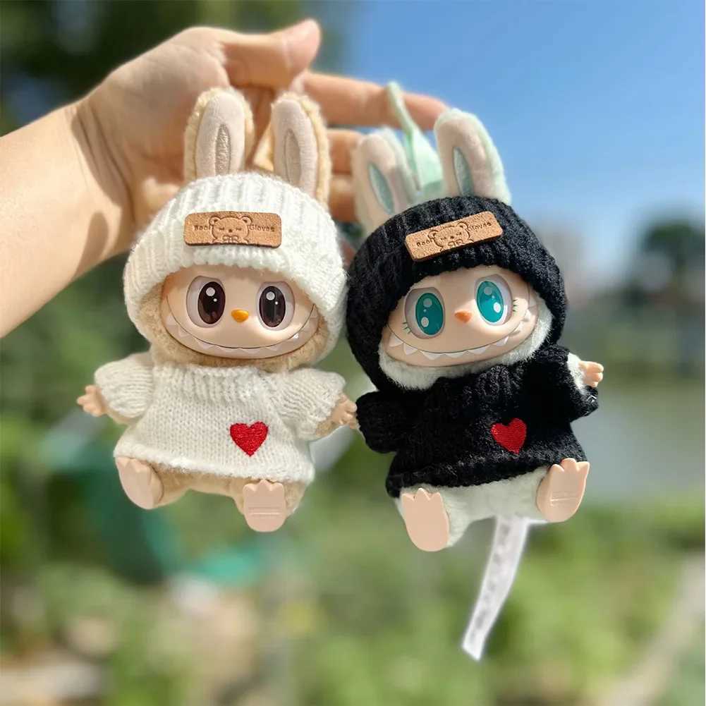 17cm Labubu Doll Clothes Fashion Clothes Hoodies Doll Clothes Color Match Hoodies Dolls Accessories Z250227