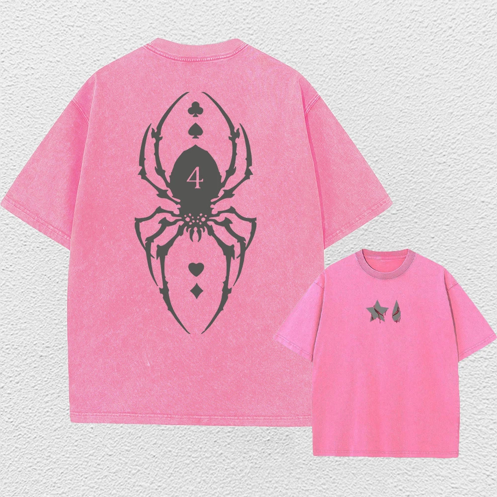 Japanese Anime Hunter X Print Tshirt Men Washed TShirt Hip Hop Streetwear Summer Harajuku Acid Cotton Tee Unisex 250225