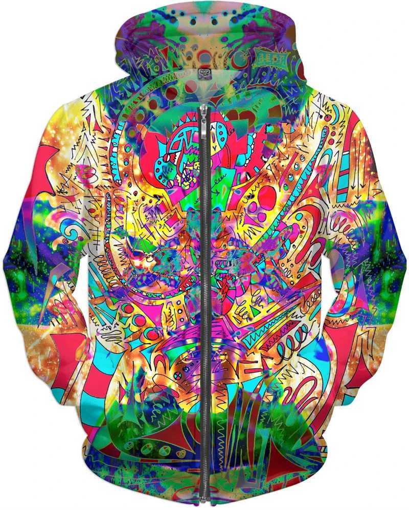 Retro grAFfiti graphic 3D Printing zipper hoodie mens and womens Harajuku sweater oversized traCK suit jaCKet X250227