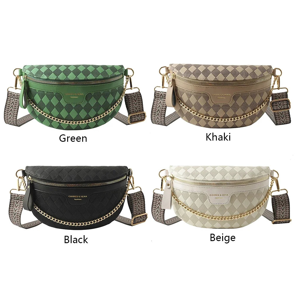 Ship from US PU Leather ner Chest Bags For Women Crossbody Ladies Bum Shoulder Bag Retro Chain Waist Vacation Pack 250227FBB