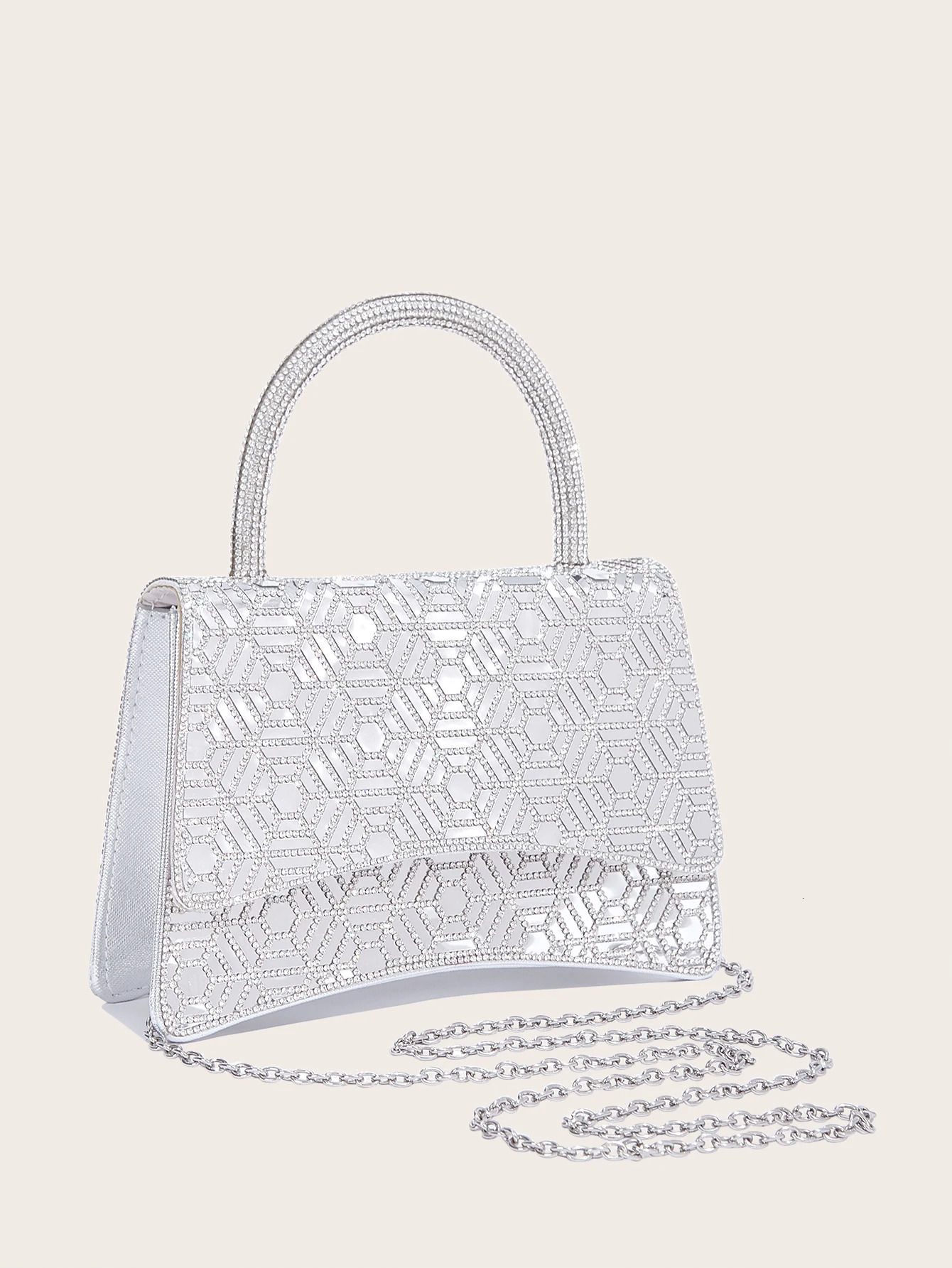 Women Evening Clutch Bag Female Crystal Day Wedding Purse Party Banquet Silver Clutches Sequin Shoulder 250226