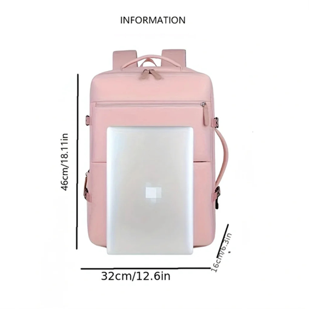 Ship from US Womens Large Capacity Backpack with USB Charger and Shoe Pocket FlightApproved for Easy Travel 250227FBB